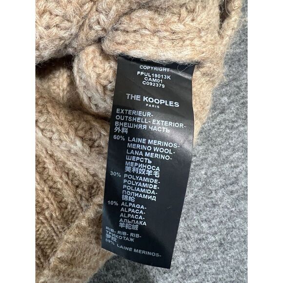 The Kooples Chunky Cable Knit Mock Neck Sweater Sz 1 Wool‎ Alpaca Cozy Cabincore - Picture 4 of 6
